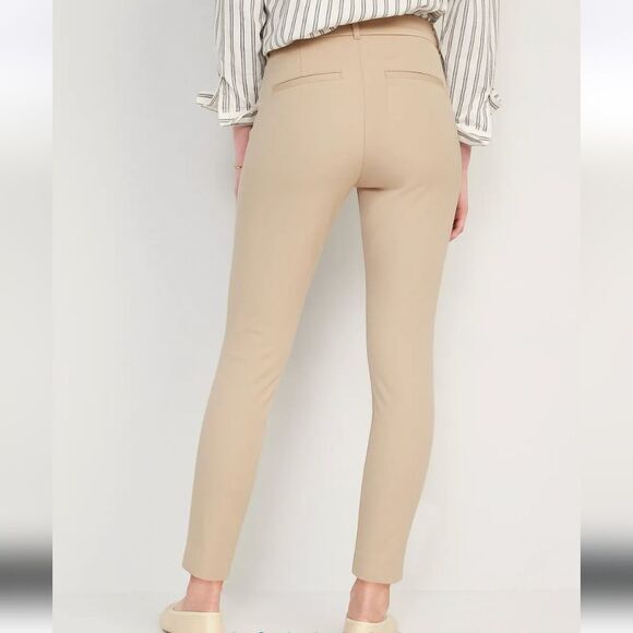 Old Navy -1326 NWT High-Waisted Pixie Skinny Ankle Pants Mocha Taffy Beige Sz 6 - Picture 4 of 11